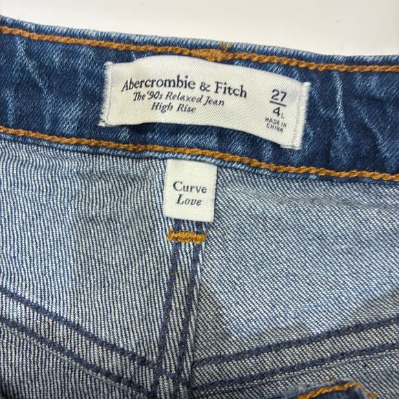 Abercrombie & Fitch 90's Relaxed High Rise Curve Love Jeans Sz 4 long - Picture 5 of 10